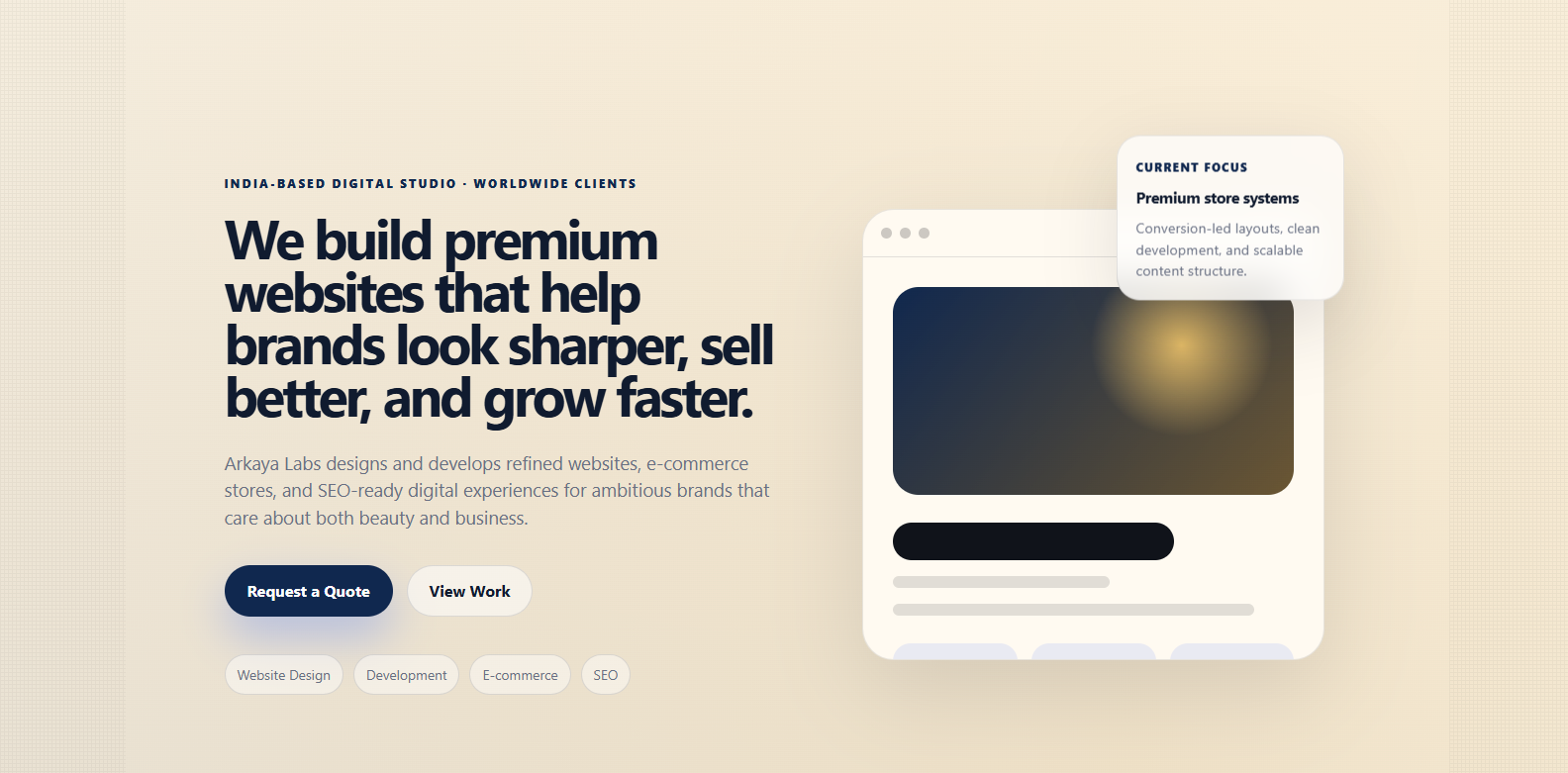 Arkaya Labs website preview